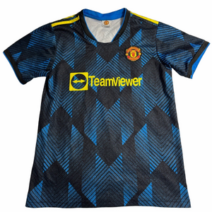 Manchester United Teamweaver Ronaldo #7 Blue Black Kids Soccer Football Jersey